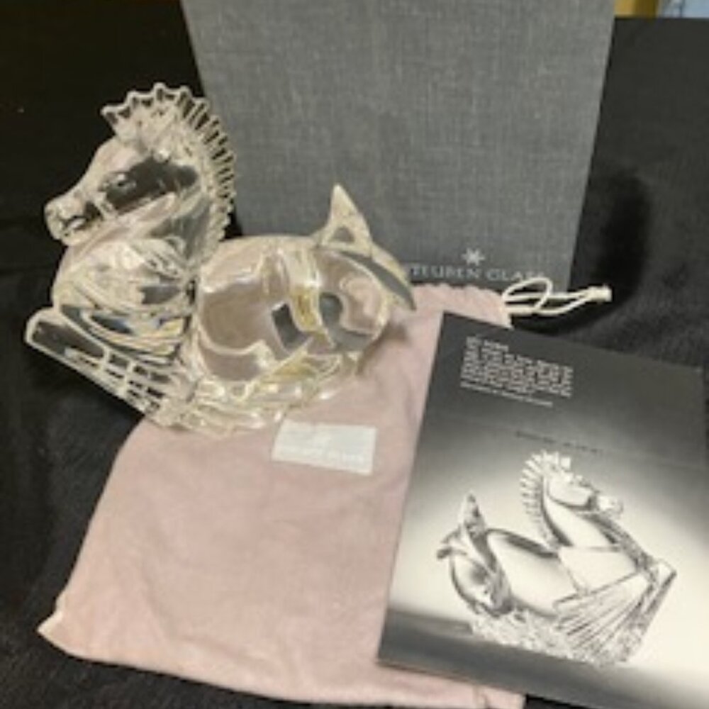 Vintage Steuben crystal sea horse
